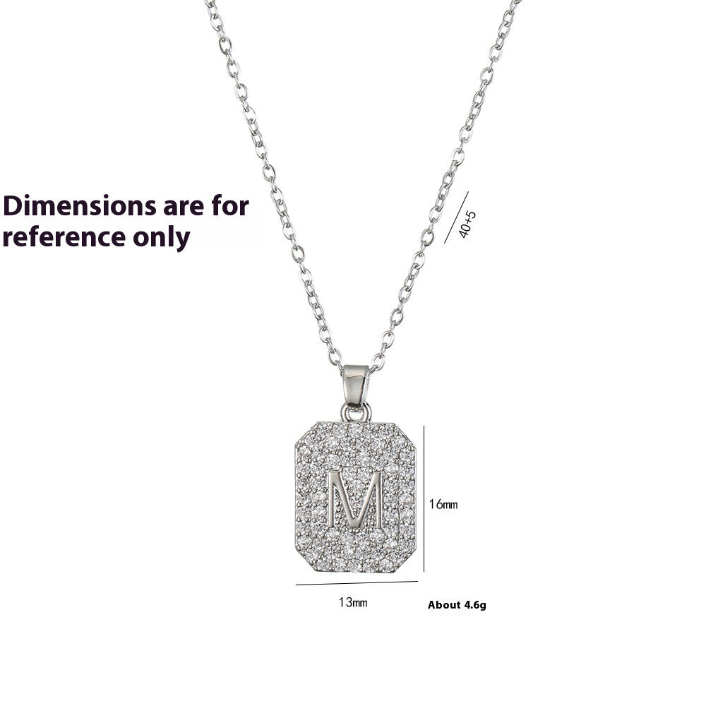 Titanium Steel M Pendant Necklace – Minimalist Niche Fashion Jewelry