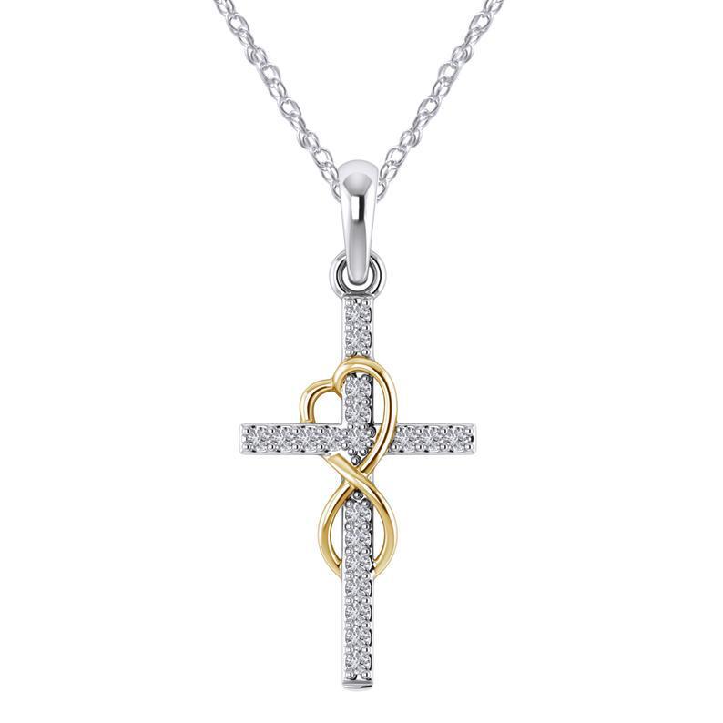 Luxury Alloy Cross Necklace with Diamond Pendant – Fashion Jewelry