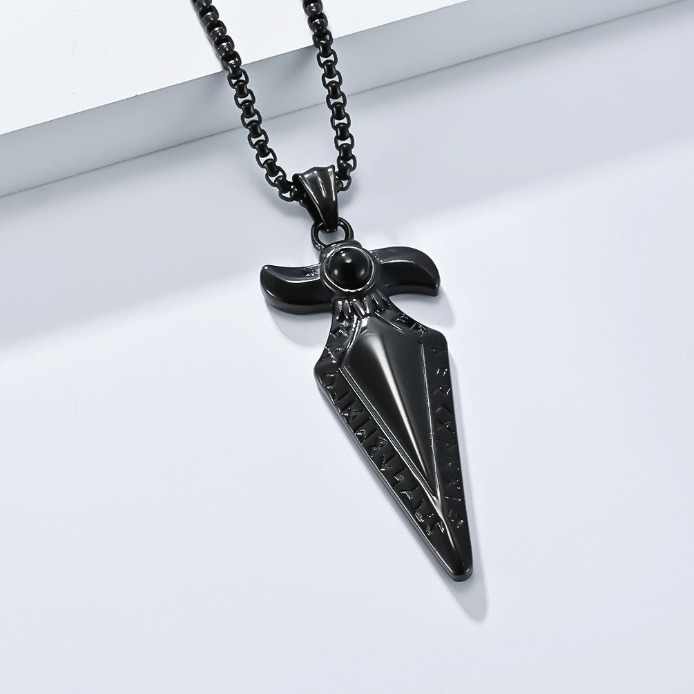 Nordic Viking Rune Necklace – Retro Stainless Steel Pendant for Men & Women