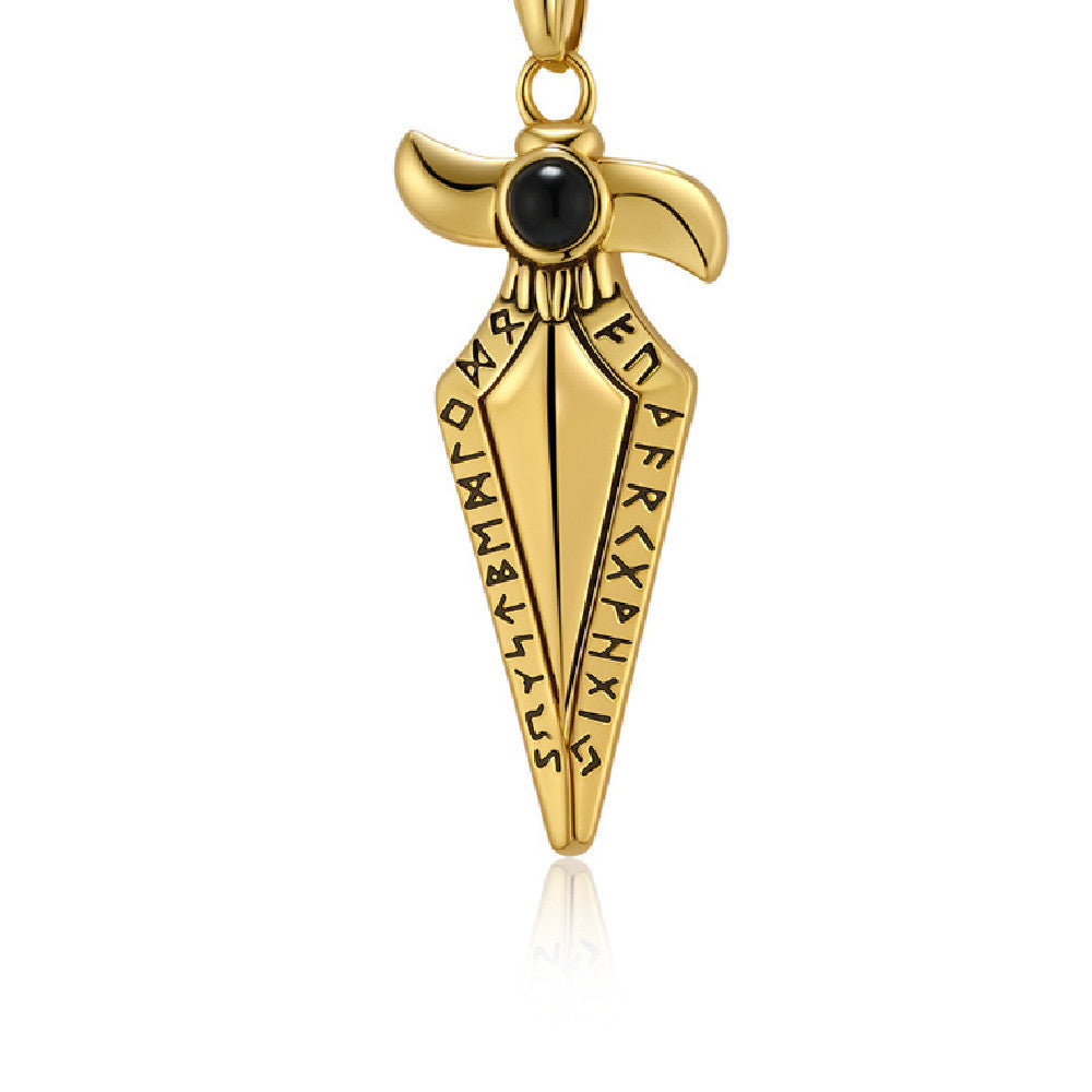 Nordic Viking Rune Necklace – Retro Stainless Steel Pendant for Men & Women
