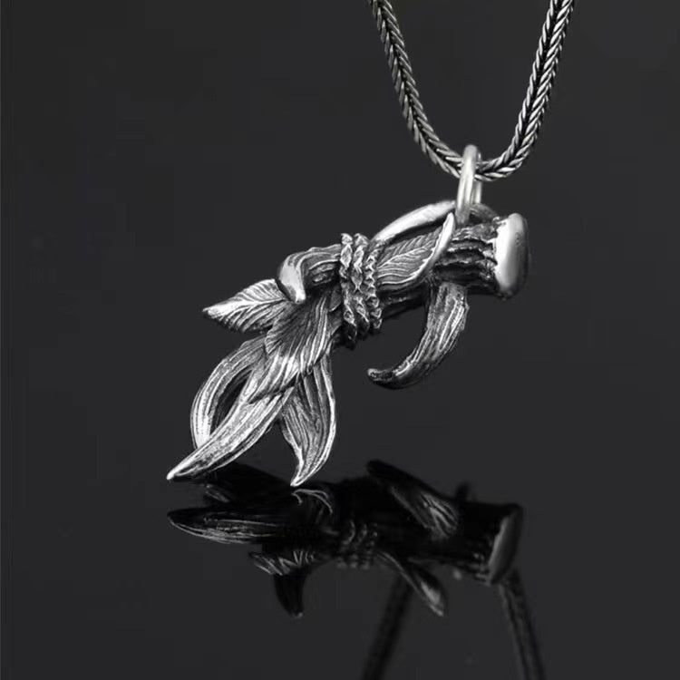 Men’s Antler Pendant Necklace – Stylish Flower Design Jewelry
