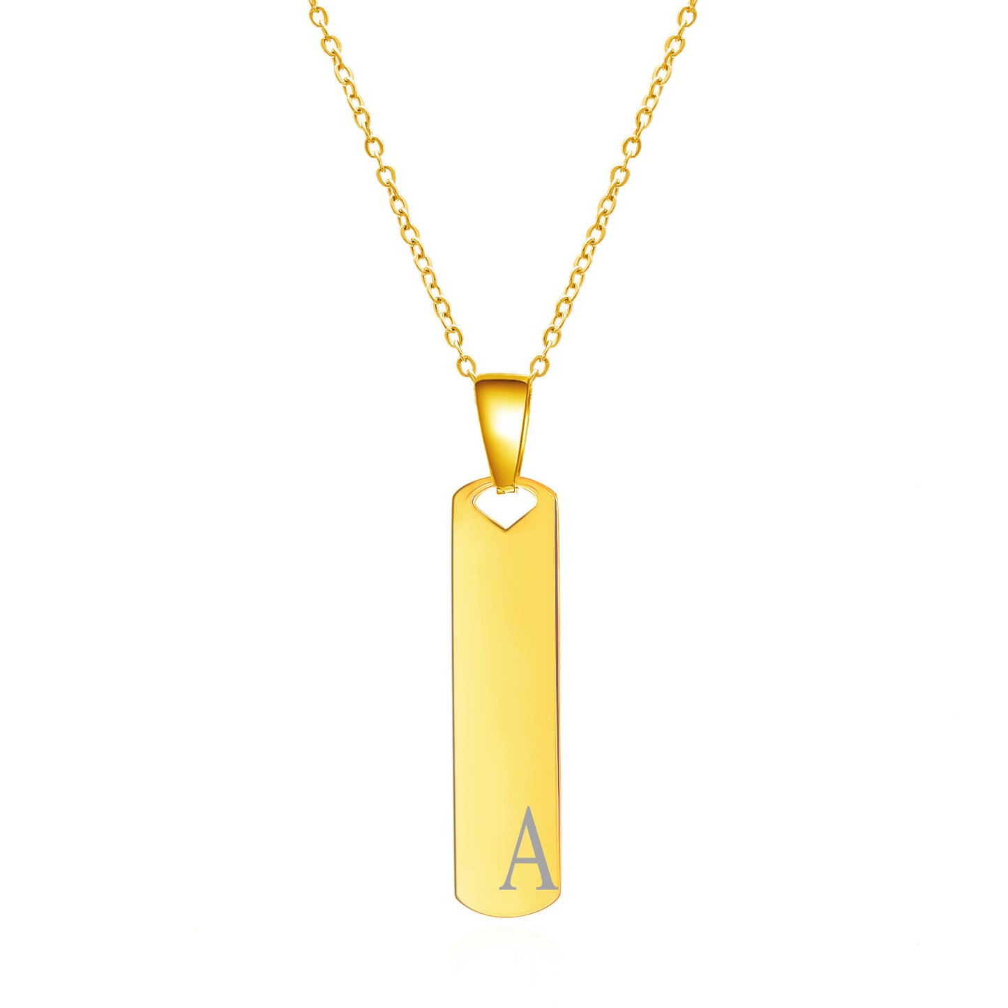26 Letters Pendant Necklace – Stainless Steel Initial Jewelry for Men & Women