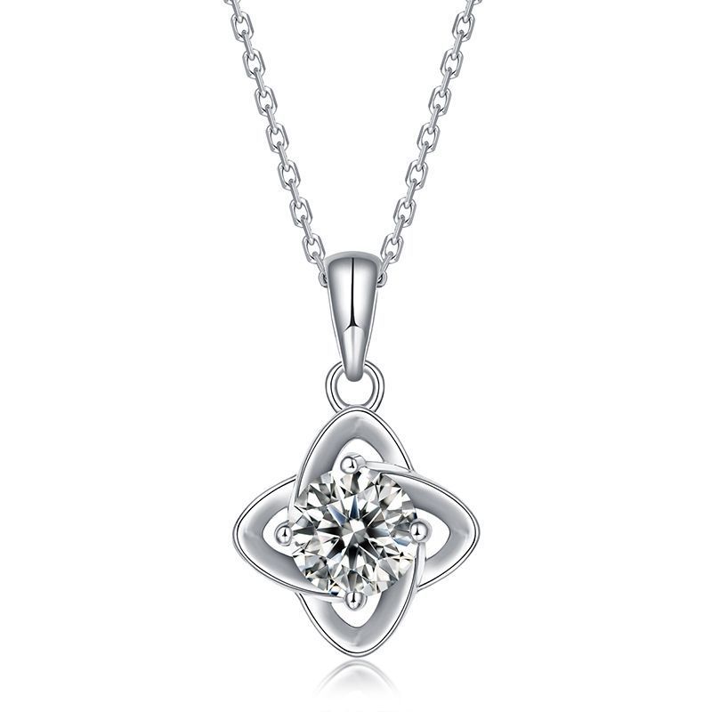 Minimalist Moissanite Pendant – Luxury Diamond Charm Necklace