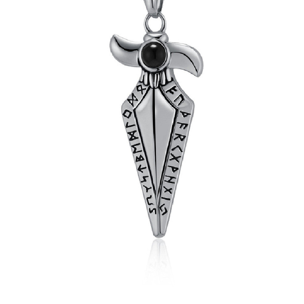 Nordic Viking Rune Necklace – Retro Stainless Steel Pendant for Men & Women