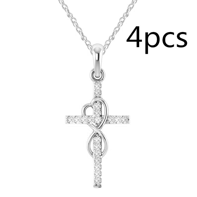 Luxury Alloy Cross Necklace with Diamond Pendant – Fashion Jewelry