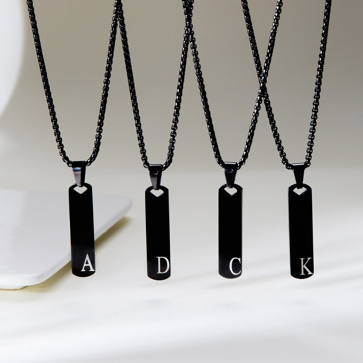 26 Letters Pendant Necklace – Stainless Steel Initial Jewelry for Men & Women