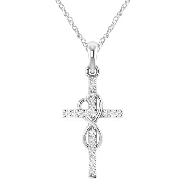 Luxury Alloy Cross Necklace with Diamond Pendant – Fashion Jewelry