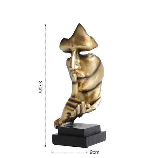Silence is Golden Ornament – Elegant Abstract Home Decoration