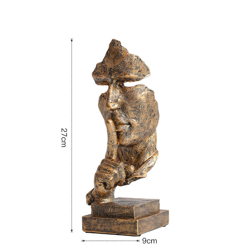 Silence is Golden Ornament – Elegant Abstract Home Decoration