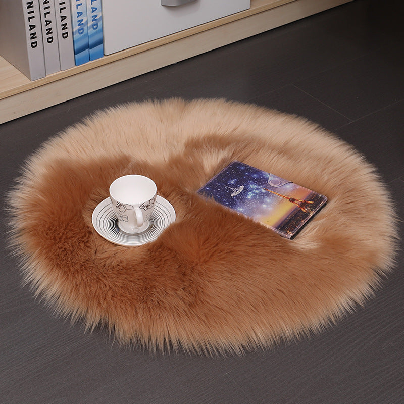 Fluffy Round Carpet – Soft Plush Floor Mat for Household Comfort