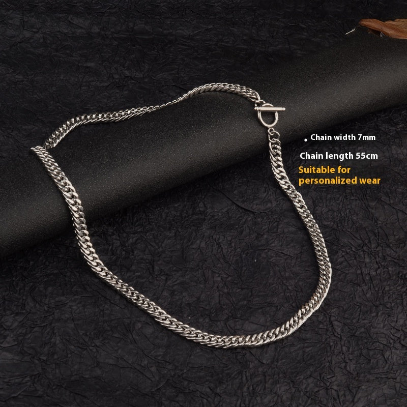 Advanced Double-woven Four-sided Grinding Trend Men's Versatile Simple Necklace