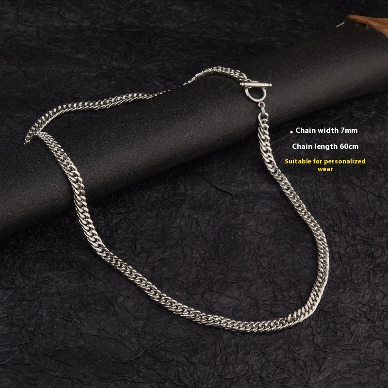 Advanced Double-woven Four-sided Grinding Trend Men's Versatile Simple Necklace
