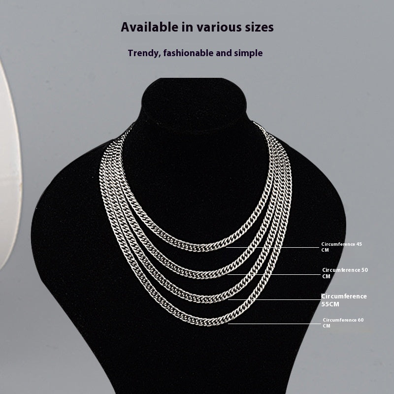 Advanced Double-woven Four-sided Grinding Trend Men's Versatile Simple Necklace