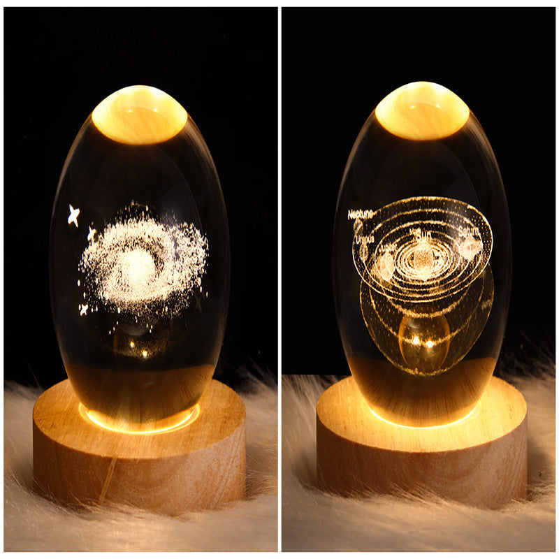 3D Galaxy Crystal Ball LED Night Light – Planet & Moon Lamp for Bedroom Décor