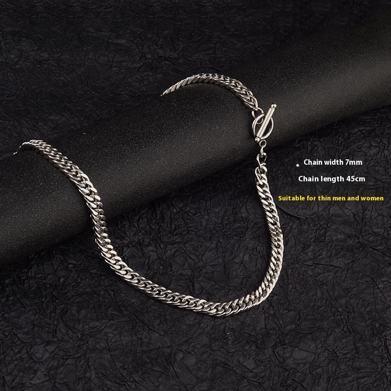 Advanced Double-woven Four-sided Grinding Trend Men's Versatile Simple Necklace