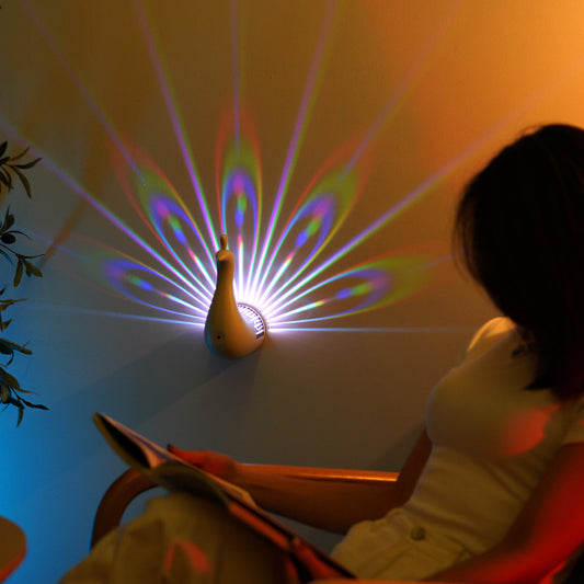 Peacock Wall Light – Creative 3D Animal Lamp with Colorful Atmosphere Glow