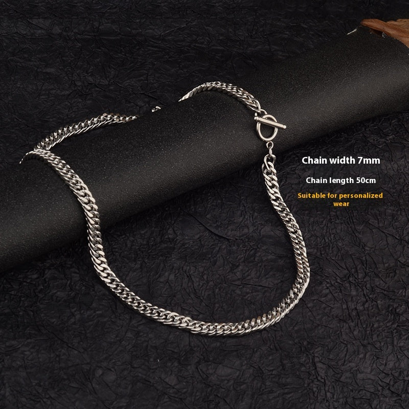 Advanced Double-woven Four-sided Grinding Trend Men's Versatile Simple Necklace