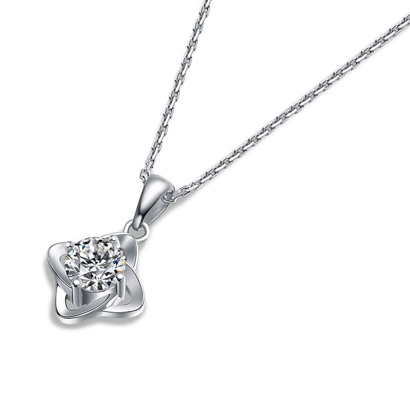 Minimalist Moissanite Pendant – Luxury Diamond Charm Necklace